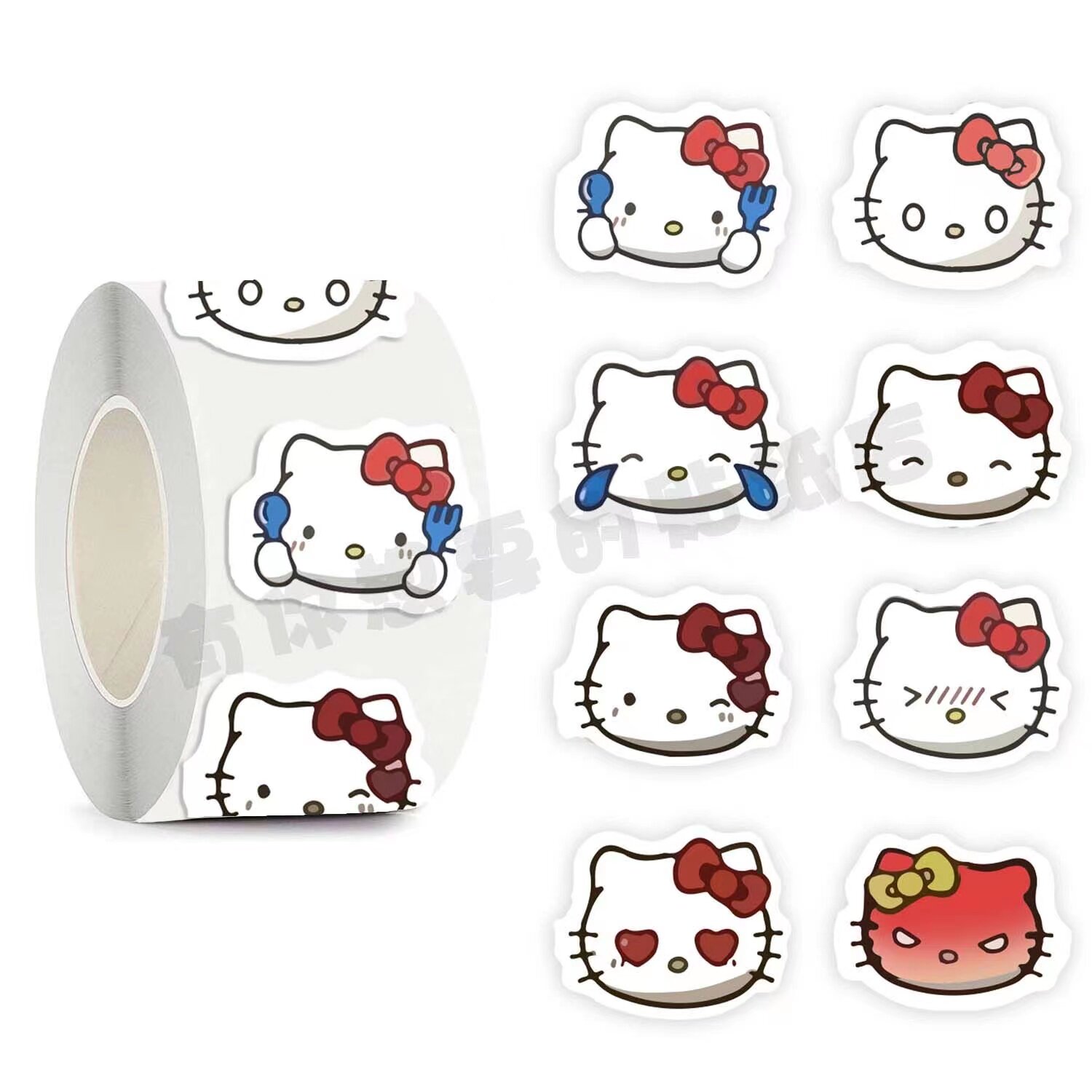 新款 hollo kitty卡通可爱卷卷贴纸小红书同款表情包手帐装饰贴画