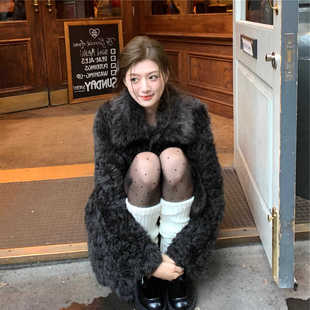 2025顽童托卡环保皮草皮毛一体毛毛外套泰迪卷毛羊毛大衣加厚保暖