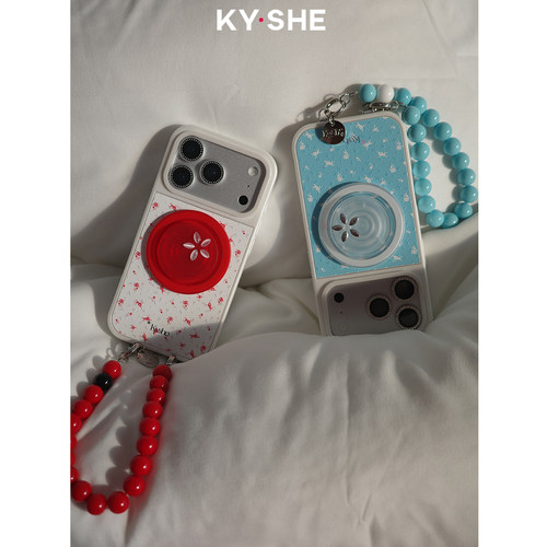 KYSHE《玫瑰庄园》法式复古浮雕碎花磨砂质感磁吸全包保护套适用iPhone16/17promax小众艺术设计白框手机壳