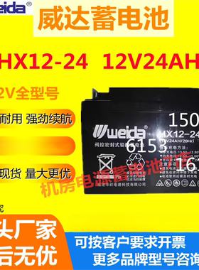 Weida威达蓄电池HX12-24 12V24AH电梯门禁消防通讯机房机房电源