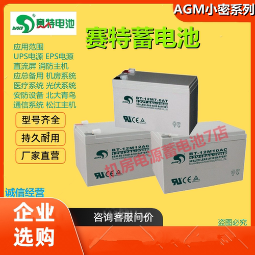 赛特蓄电池BT-12M7AT 12V7A8A10A12A14A17A24-100AH直流屏UPS主机