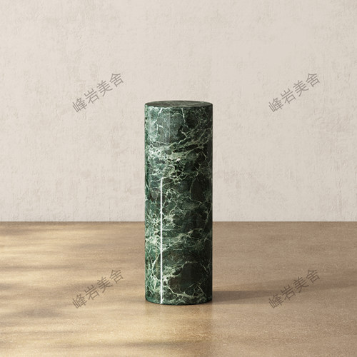 高端大理石纹桌面圆柱展示摆件