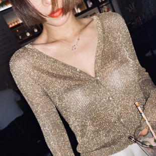 Cardigan Coat Sexy Knitted Long Sleeve Top性感针织长袖上衣