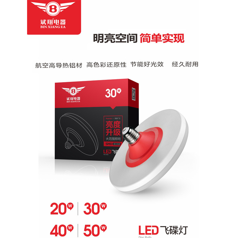 斌翔LED飞碟灯泡家用店铺工厂