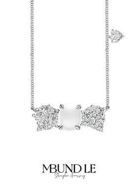 摩邦珠宝雪是春的蝴蝶结-蛋面项链时尚轻奢新款生日节日送人礼品