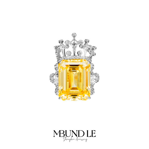 皇冠戒指摩邦珠宝铜合金镀K金