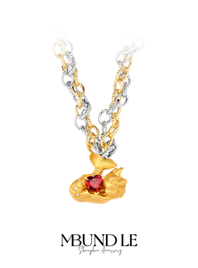 摩邦珠宝梦不落童话镇小美人鱼吊坠两条套组项链时尚新款生日礼物