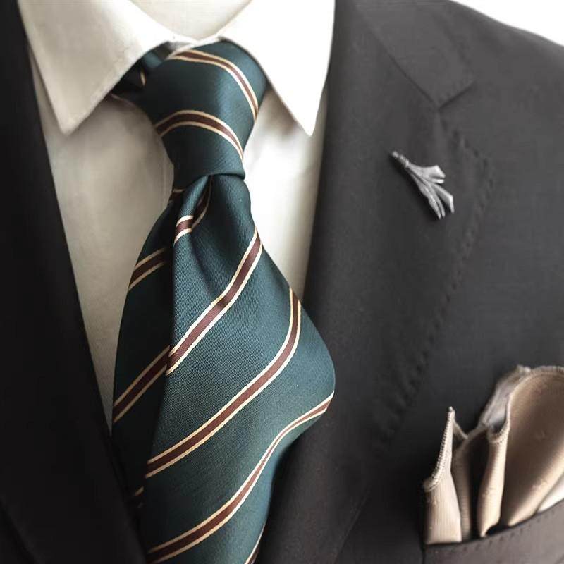 覆古条纹橘色咖色绿色男女领带正装商务绅装常青藤学院风休0106r