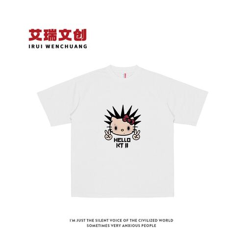 偷米同款YUNGTRAPLIFE凯蒂猫T恤