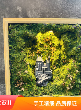原创纯手工 魔法城堡微缩场景模型 竹盒桌面摆件创意礼物正品包邮