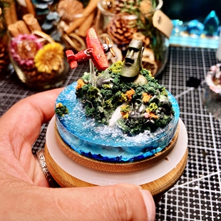 原创纯手工 飞越复活节岛 微缩场景模型 手办摆件装饰品礼品 包邮