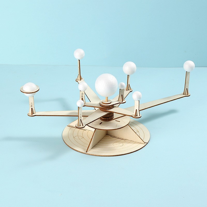 儿童diy手工制作材料stem科学太阳系八大行星模型旋转天体九ce21