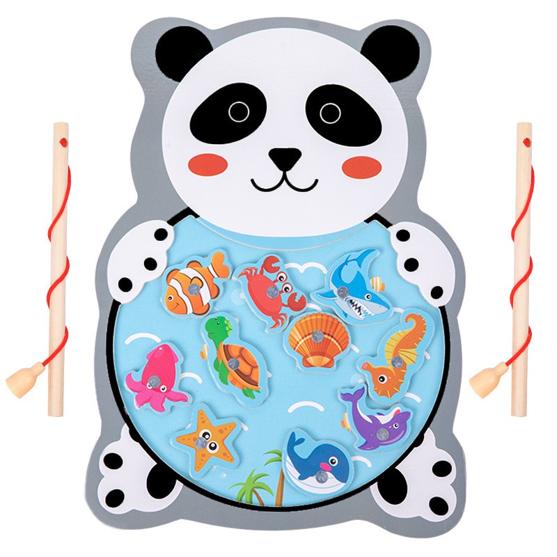 木制宝宝磁性钓鱼玩具儿童早教磁吸益智男孩女孩生日礼物拼图ce81