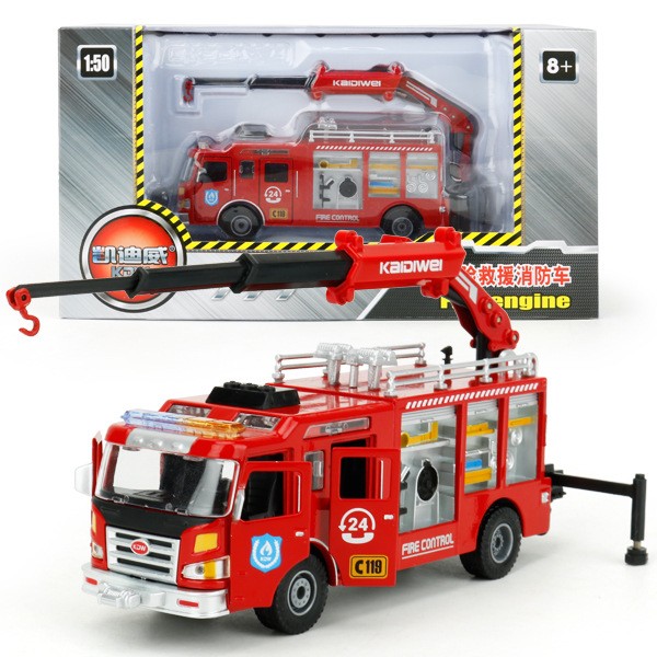 1:50合金救援消防车模四开门车儿童玩具车模型ce14