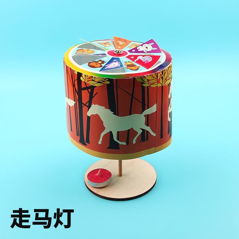 DIY走马灯科技小制作益智玩具儿童创意科学实验STEM材料科教ce35