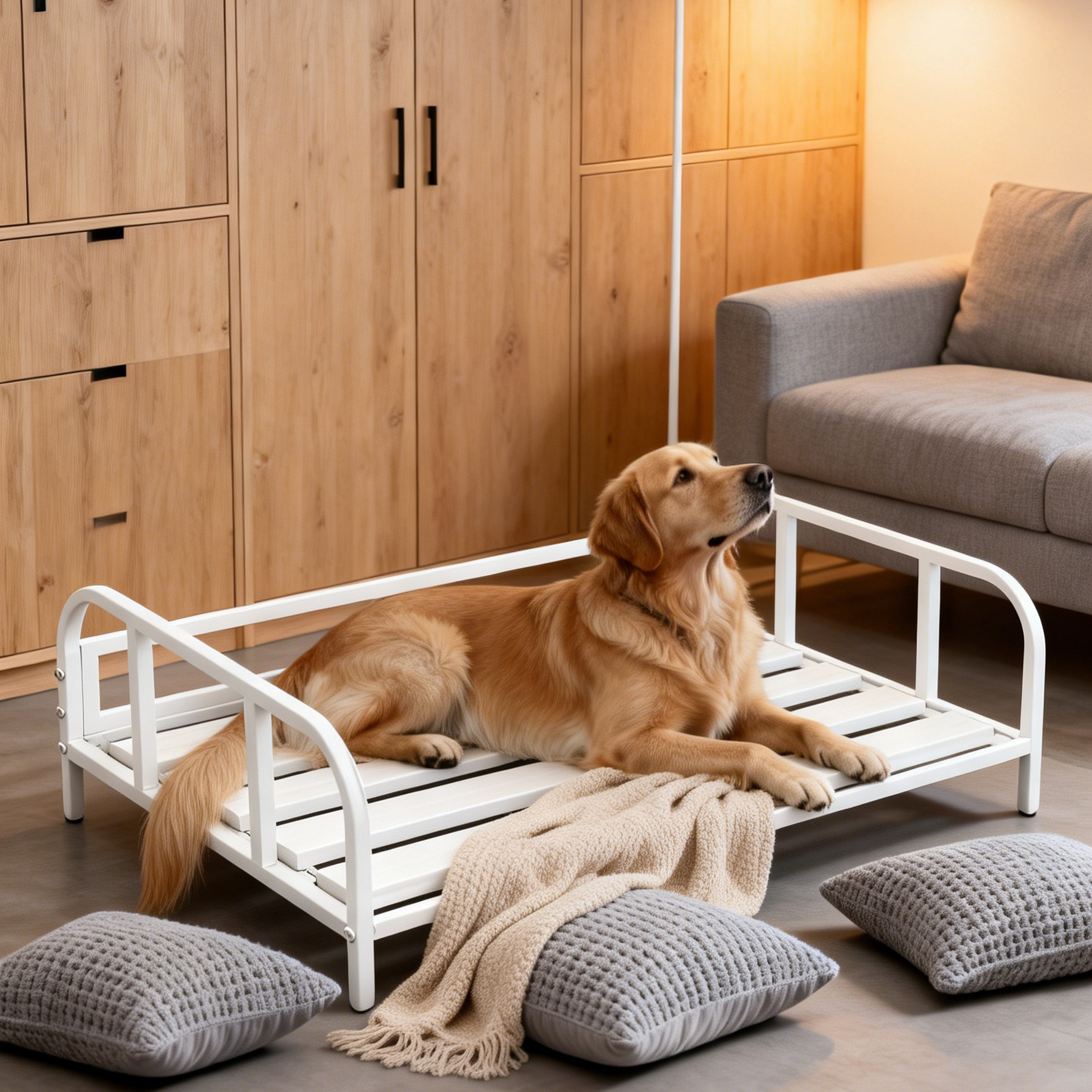 狗床狗窝离地防潮铁艺床中小型大型犬狗狗行军床四季通用宠物用品