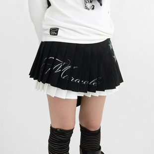 innomoood miracle星星印花压褶短裙jk屁帘百褶裙叠穿y2k亚系带