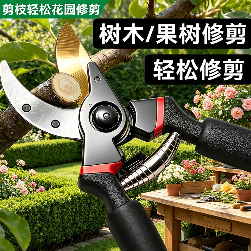 不锈钢树枝修枝剪采摘水果花木剪图片