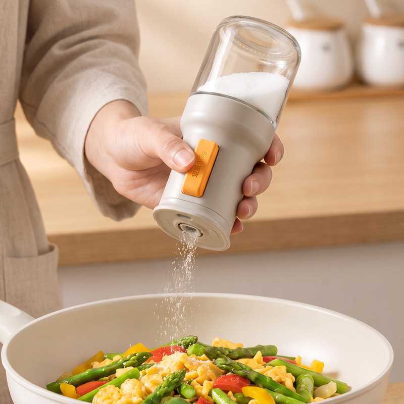 厨房定量调料罐按压式控盐家用调料盒密封防潮盐罐味精调味瓶