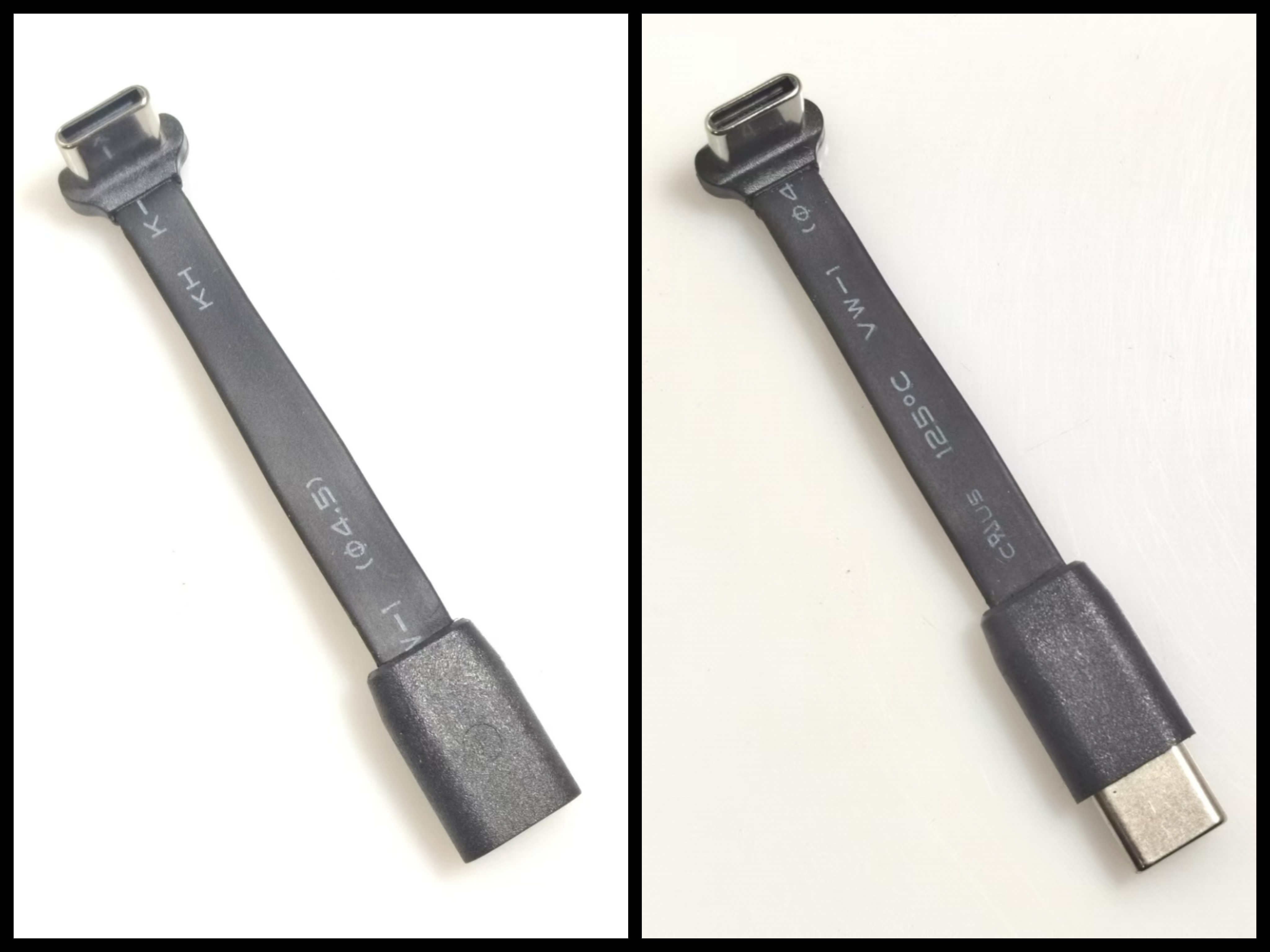 TYPE C五芯线注胶弯公头对直头/弯公头对直母座长66mm