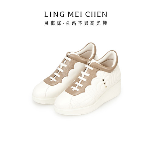 灵梅陈厚底小白鞋增高皮鞋休闲鞋