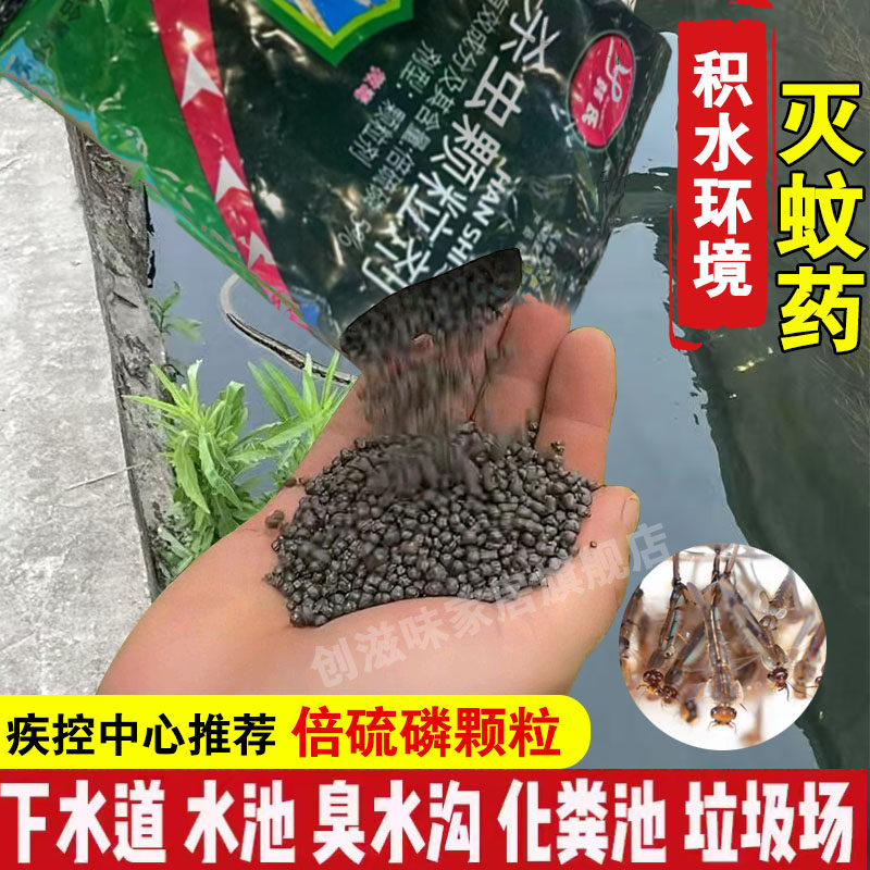 积水灭蚊药双倍硫磷杀虫颗粒剂基孔肯雅热水池下水道灭幼蚊药包xd