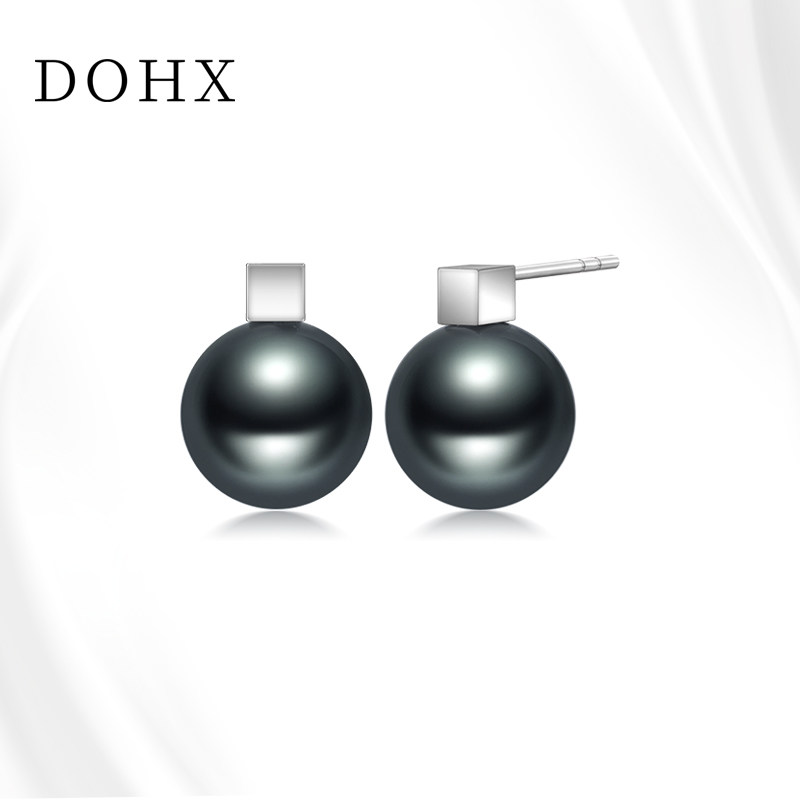 都熙大溪地黑珍珠耳钉18K金耳饰女高级感气质海水珍珠耳环女