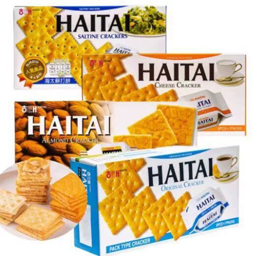 韩国进口HAITAI海太原味苏打饼干奶酪薯仔扁桃仁饼干下午茶点零食