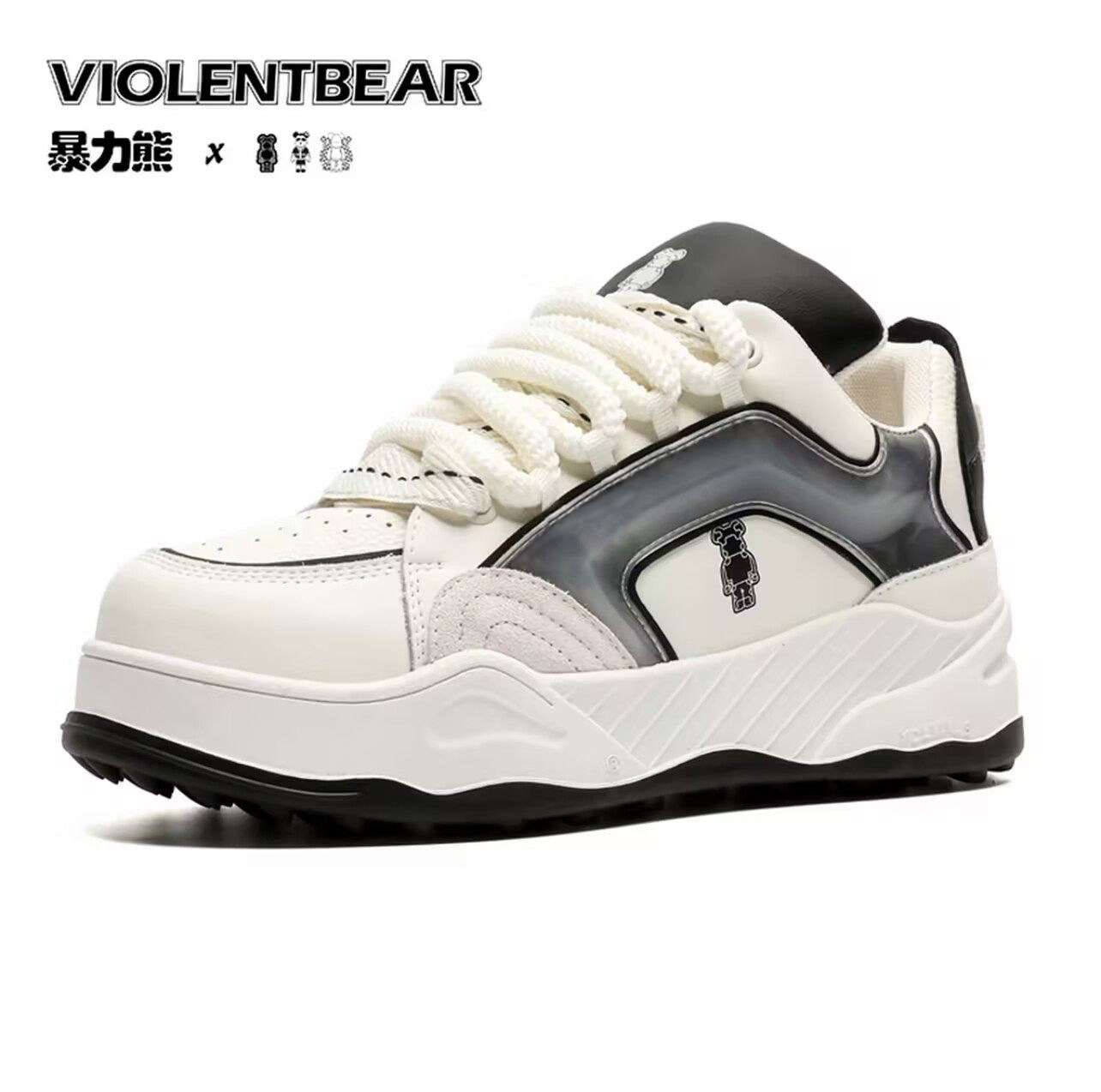 2026暴力熊秋冬真皮厚底老爹鞋男透气休闲百搭增高面包运动板鞋女,女鞋,时尚休闲鞋,淘宝优惠券,粉丝福利购,淘宝优惠卷