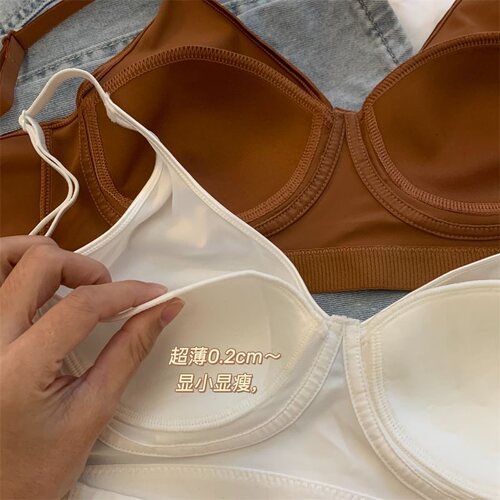 超薄显胸小内衣女缩胸收副乳无钢圈文胸薄款透气无痕防下垂胸罩夏