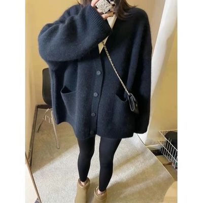 慵懒风针织开衫女早秋2024新款爆款毛衣外套别致绝美宽松外搭上衣