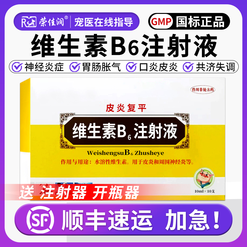维生素b6注射用液兽用异烟肼中毒狗狗解毒药神经炎狗猫呕吐止吐药