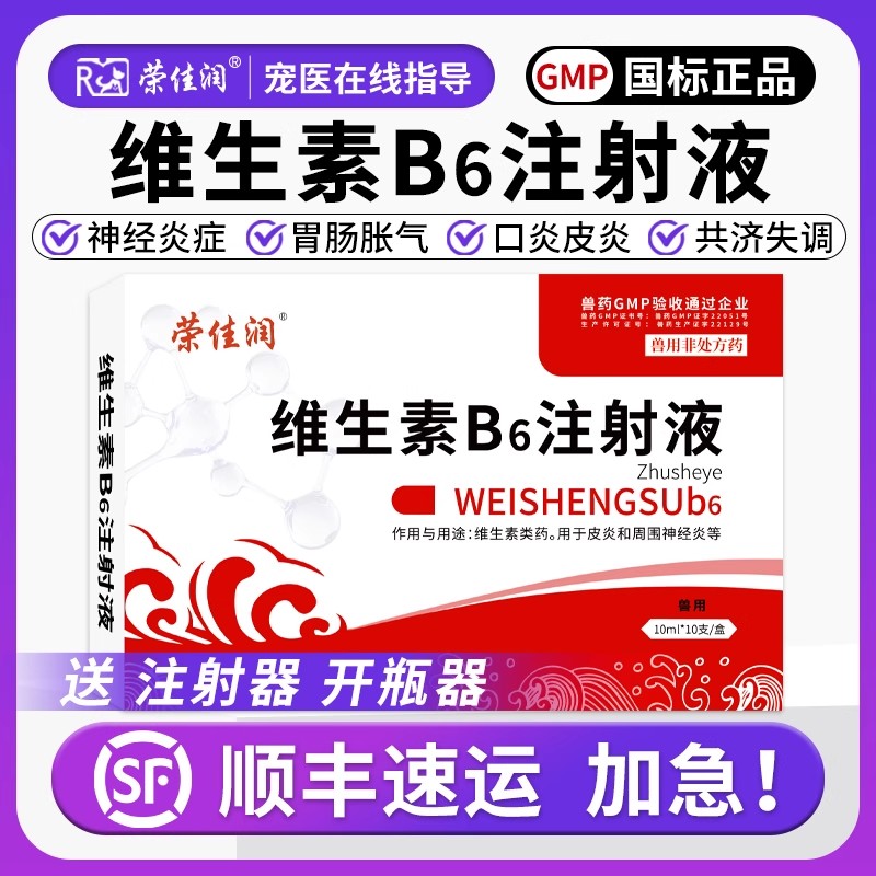 维生素b6注射用液兽用异烟肼中毒狗狗解毒药神经炎狗猫呕吐止吐药