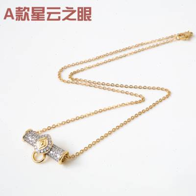 泰国佛牌链子金属o字链子侧身链十字链子圈简约轻奢微镶钻管绳