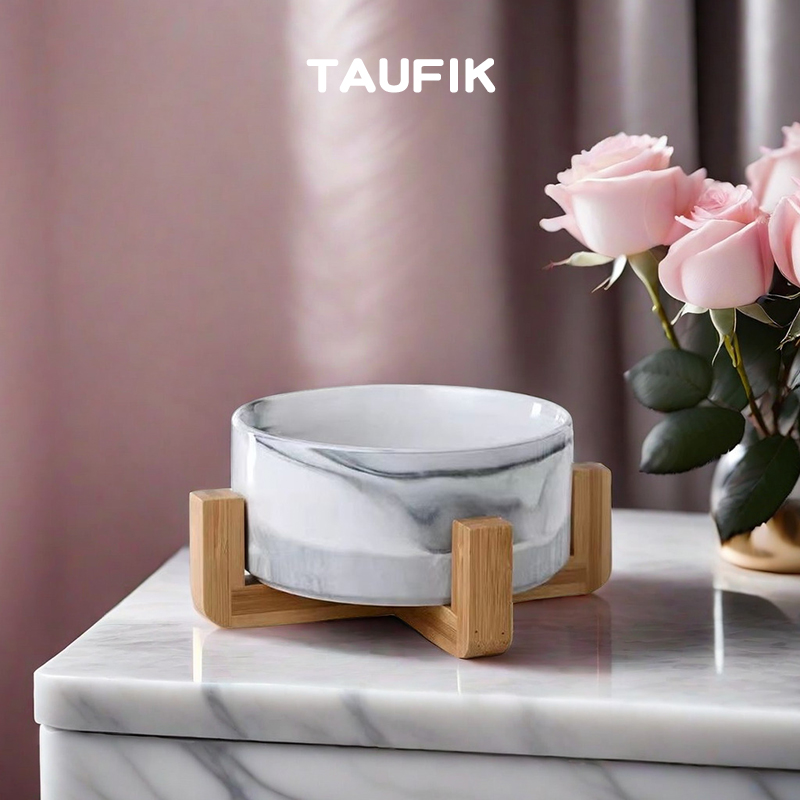 大理石纹巴西木水培陶瓷花盆