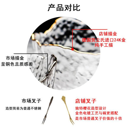 日式金边玻璃碗沙拉碗碗盘套装家用汤碗饭碗面碗创意甜品碗碟餐具