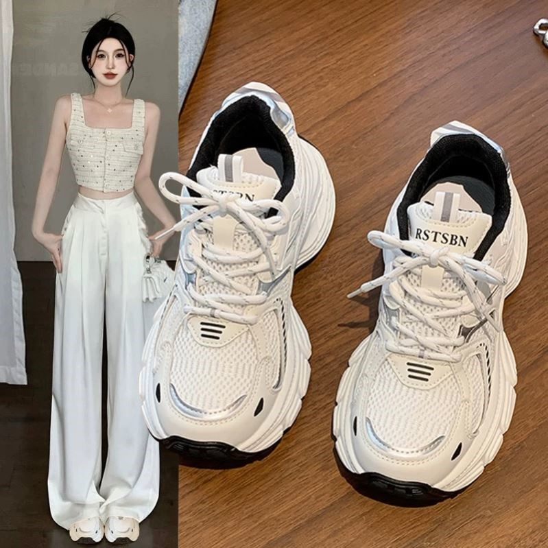 老爹鞋女鞋子2025新款爆款秋季通勤百搭小白鞋增高厚底休闲运动鞋