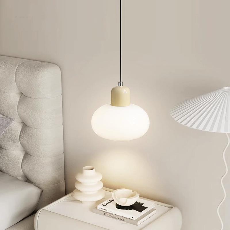 奶油风小吊灯北欧餐厅咖啡厅酒吧床头吊灯设计师奶茶店书店灯具