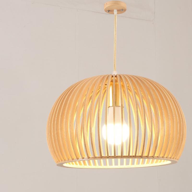 日式吧台木艺吊灯玄关楼梯间茶室氛围创意灯橱窗原木榻榻米单头灯