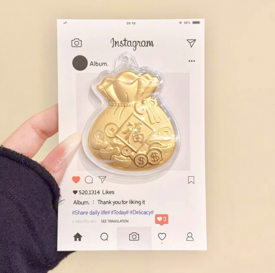 【蜜蜂欢乐社】励志祝福马上有钱贴件适用手机壳饰品粘贴式挂链式