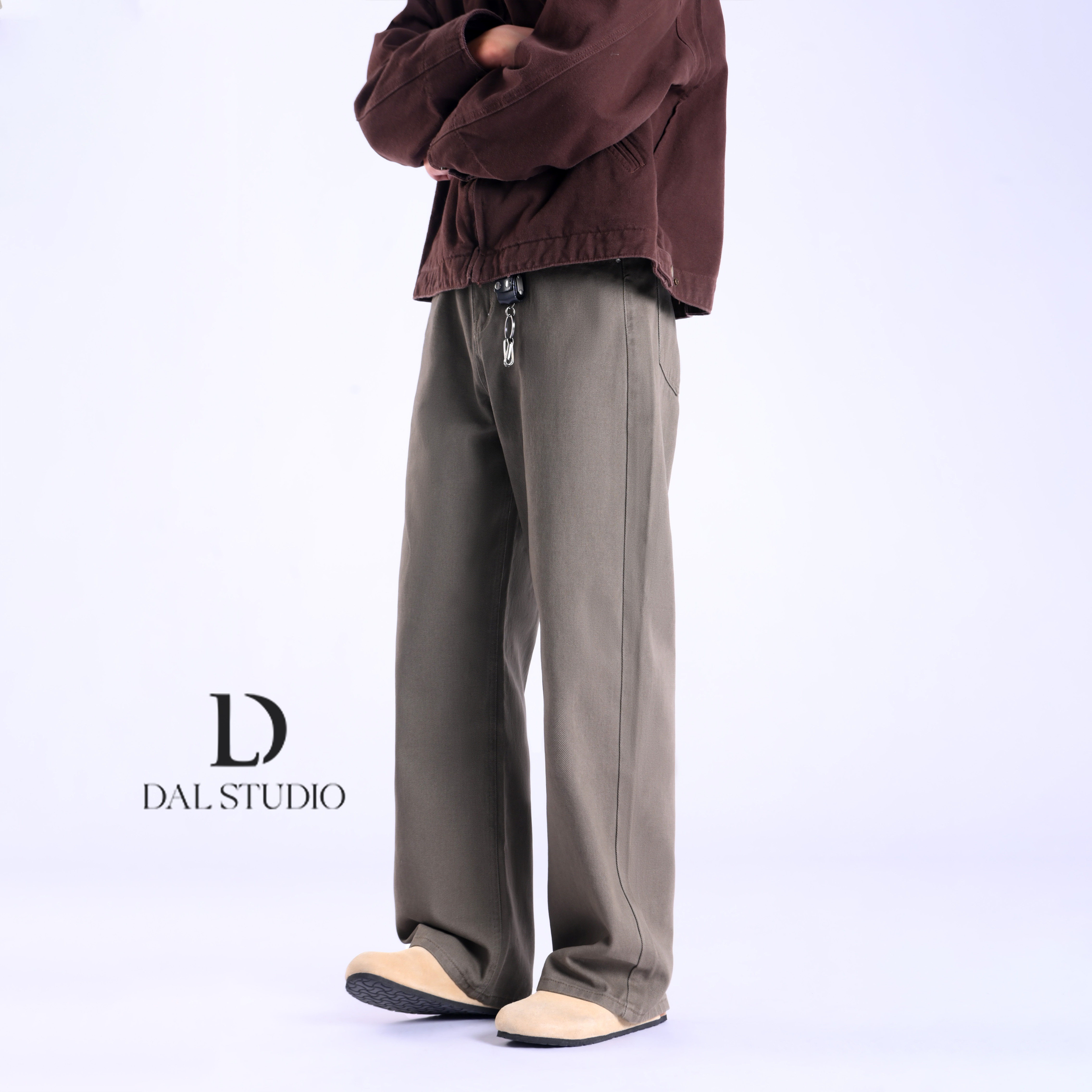 DAL 棕色美拉德百搭牛仔裤男2025年秋冬新款宽松阔腿复古休闲长裤,男装,牛仔裤,淘宝优惠券,粉丝福利购,淘宝优惠卷