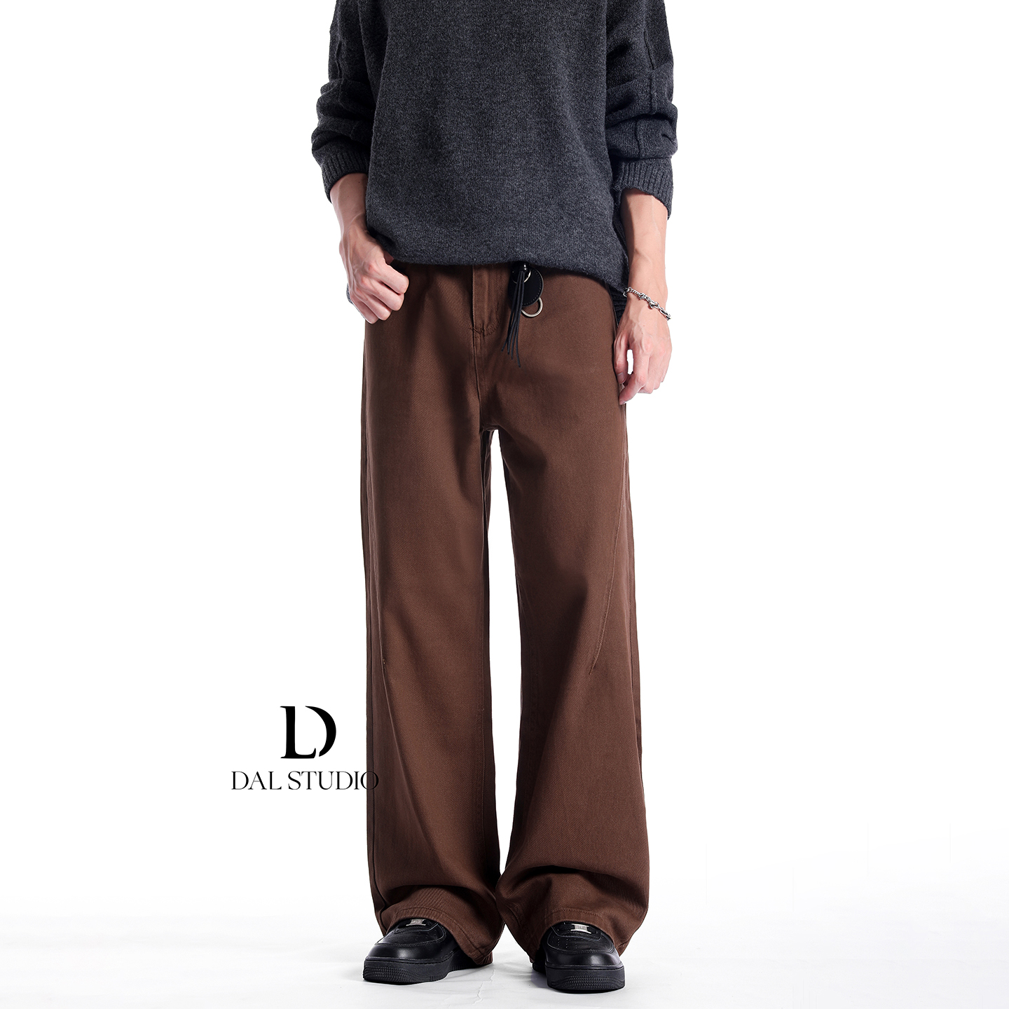 美拉德宽松阔腿牛仔裤男