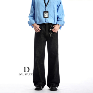 男秋冬宽松显瘦赤尔丹宁直筒长裤 DAL 重磅14盎司黑金原色牛仔裤