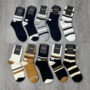 5双装24元羊绒条纹双针袜子男女秋冬高筒运动袜保暖情侣黑白长袜