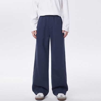 NBKY高个子190简约宽松卫裤男2025秋冬新款直筒阔腿休闲拖地长裤
