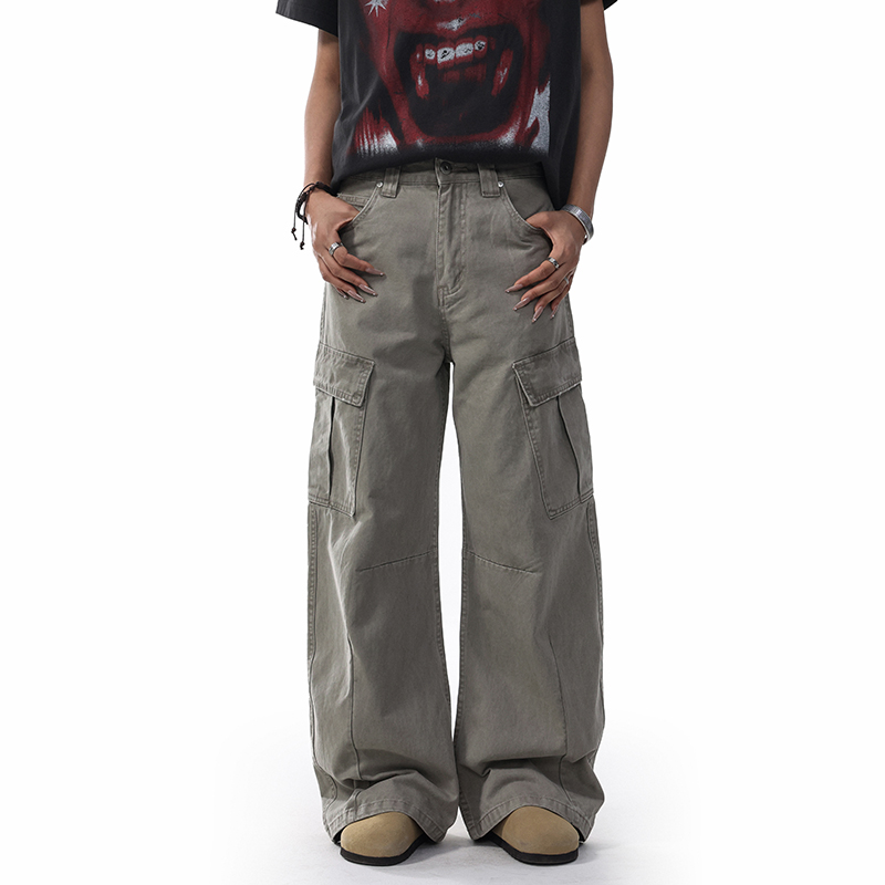 美式复古多口袋解构工装裤