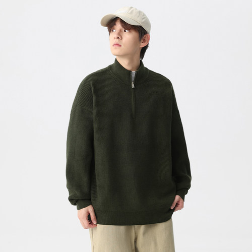 NBKY随性套头慵懒日系宽松毛衣男