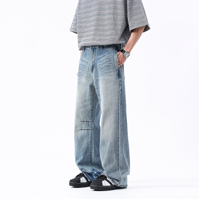 NBKY美式高街风直筒阔腿牛仔裤