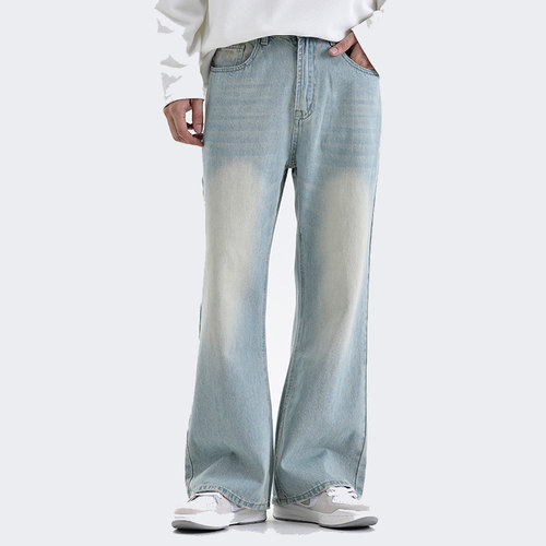 NBKY美式潮流宽松直筒休闲牛仔裤