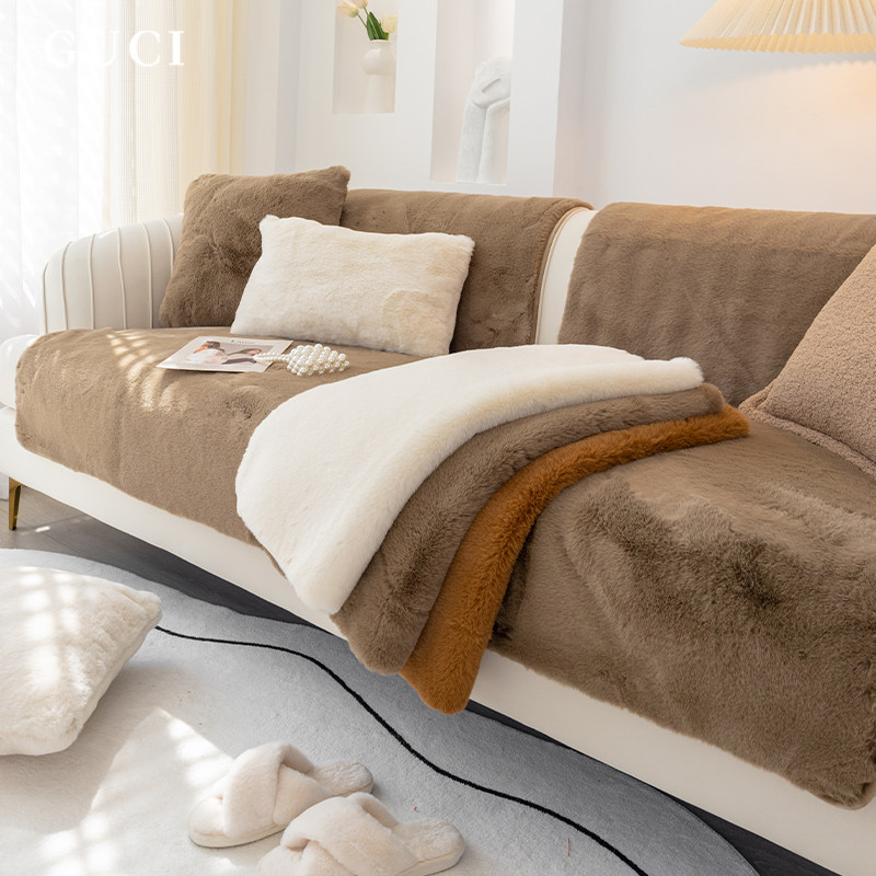 北欧兔毛沙发垫加厚冬款撸猫感沙发罩套冬季白色毛绒防滑坐垫定做,居家布艺,沙发垫,淘宝优惠券,粉丝福利购,淘宝优惠卷
